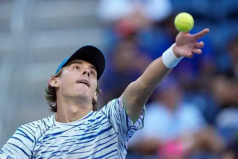 US Open Tennis: Alex de Minaur, of Australia, serves to Jordan Thompson